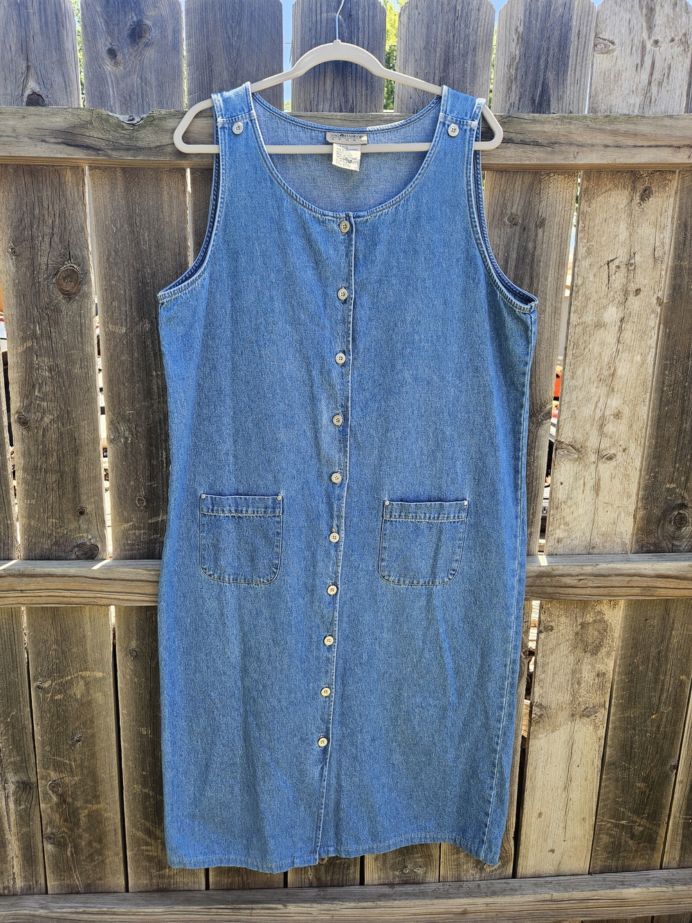 Sag Harbor Womens L Dress Cotton Denim Jumper 90s Y2k Jumper  Western Teacher